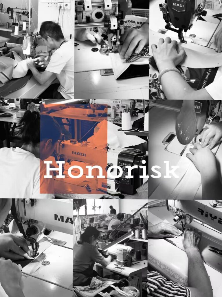 Close-up detail of the backpack's fabric and zipper quality