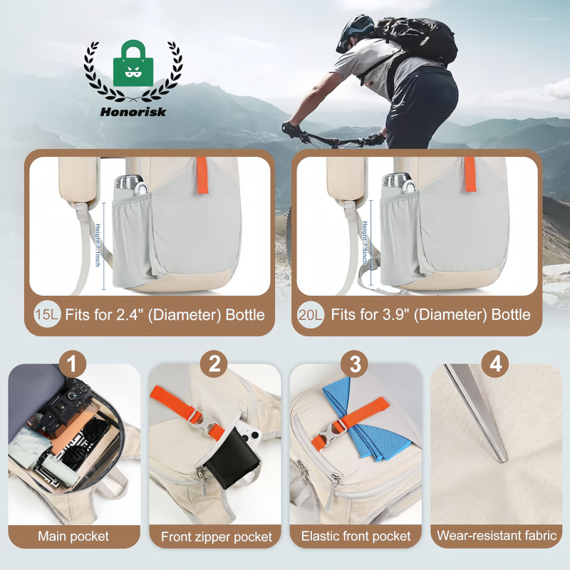 Backpack folding sequence into a small pouch