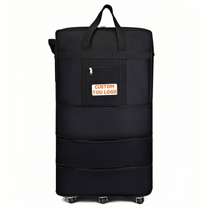 Close-up detail of the bag's wheel and hardware