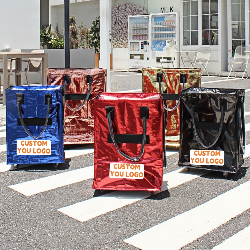 Front view of a custom bag with a clean, embroidered logo