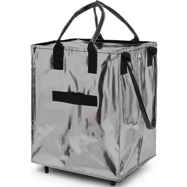 Large Wheeled PP Woven Shopping Tote with Zipper 04