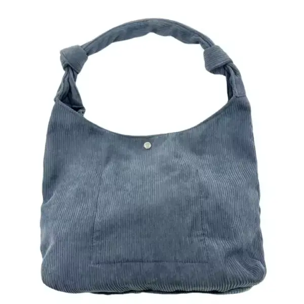 Navy Blue Casual Corduroy Crossbody Bag 01