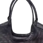 Black Mesh Tote with Detachable Leather Pouch 01