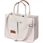 Pink Multi-Compartment Canvas Crossbody Bag 03