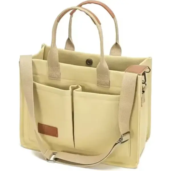 Pink Multi-Compartment Canvas Crossbody Bag