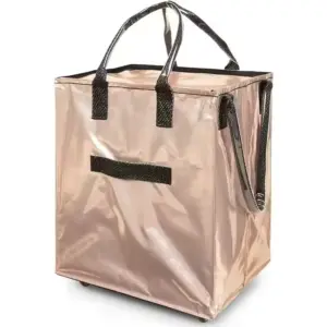 Large Wheeled PP Woven Shopping Tote with Zipper 01