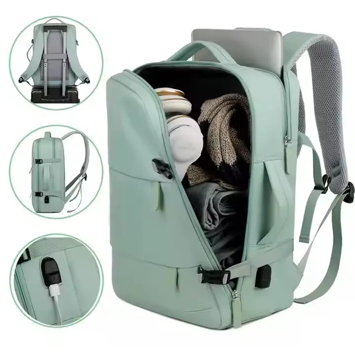 Waterproof Business Travel Laptop Backpack with USB Charging