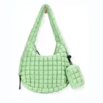 Quilted Puffy Handbag green