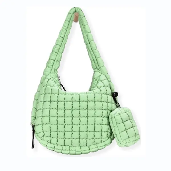 Quilted Puffy Handbag green