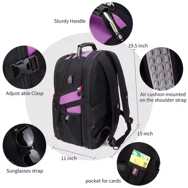 Multi-Compartment Oxford Commuter Backpack-3