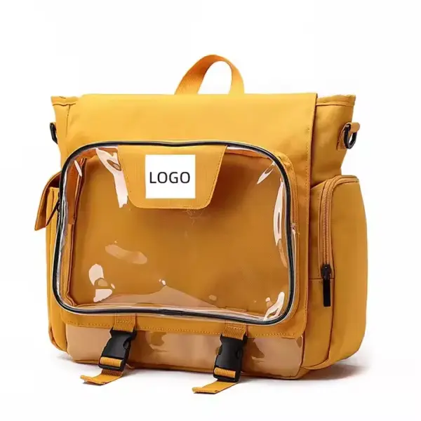 Backpack with Transparent Compartment-1