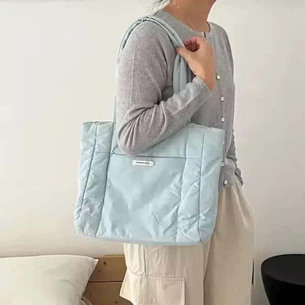 Blue Puffed Casual Handbag for Women 02