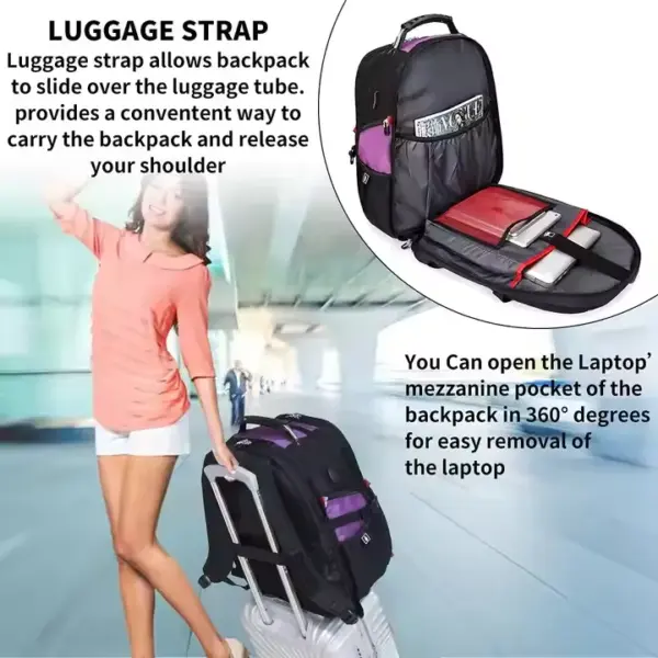 Multi-Compartment Oxford Commuter Backpack-2
