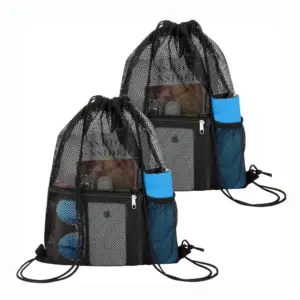 Portable Mesh Drawstring Backpack