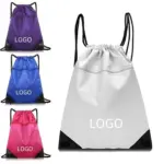 Basketball Court Waterproof Polyester Drawstring Backpack Custom