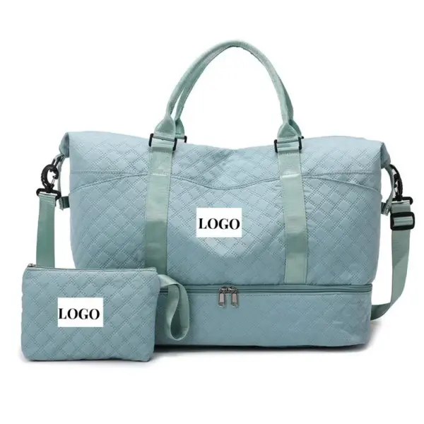 Business Travel Large-Capacity Tote with Detachable Pouch green