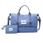 Business Travel Large-Capacity Tote with Detachable Pouch blue