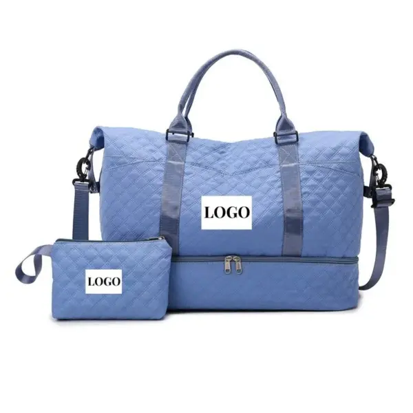 Business Travel Large-Capacity Tote with Detachable Pouch blue