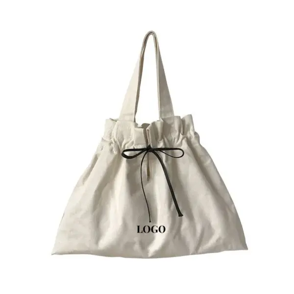 Minimalist Canvas Drawstring Tote for Women