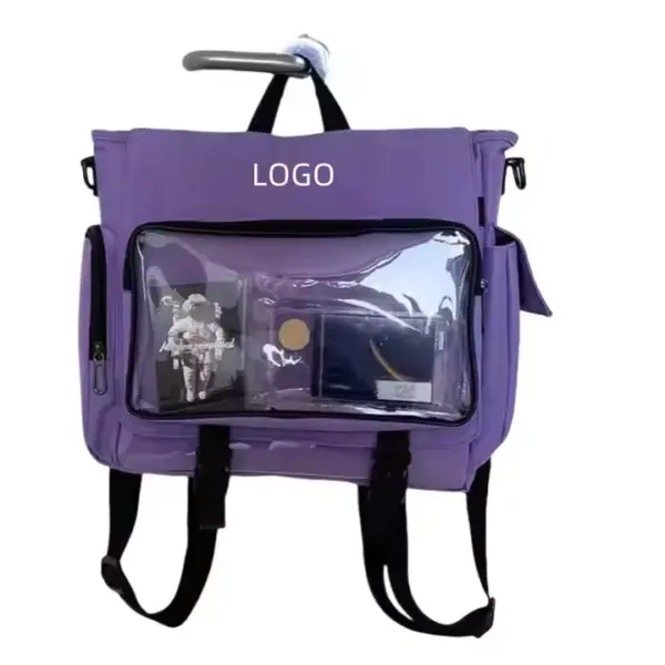 Backpack with Transparent Compartment