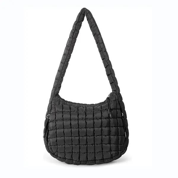 Quilted Puffy Handbag black