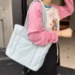 Blue Puffed Casual Handbag for Women 01