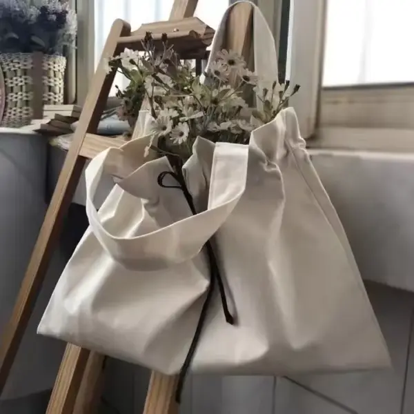 Drawstring Canvas Shopping Bag