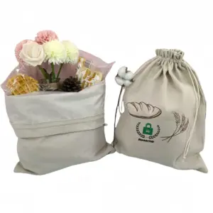 Cotton Bread Drawstring Shopping Bag