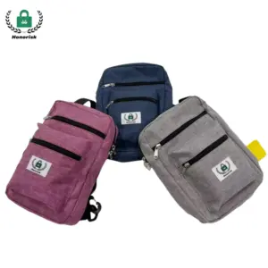 Zippered Canvas Waist Pack / Crossbody Bag 06