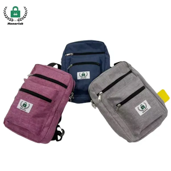 Zippered Canvas Waist Pack / Crossbody Bag 06