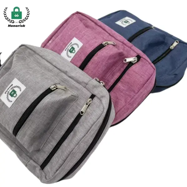 Zippered Canvas Waist Pack / Crossbody Bag 05