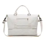 Business Travel Large-Capacity Tote with Detachable Pouch white