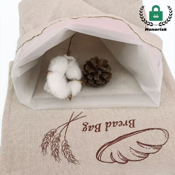 Cotton Bread Drawstring Shopping Bag 003