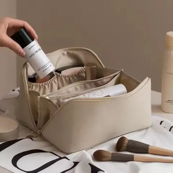 Portable Waterproof Zippered Makeup Bag-3