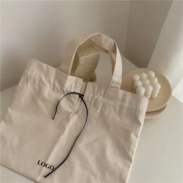 Minimalist Canvas Drawstring Tote for Women 005