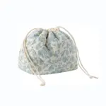 Cotton Drawstring Toiletry Bag Light_Blue_Flower