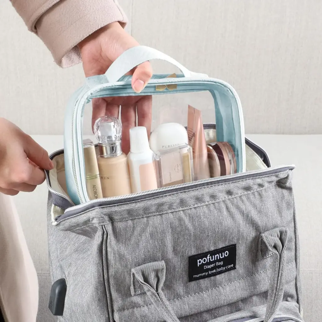 Blue Waterproof Makeup Bag