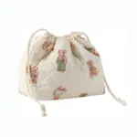 Cotton Drawstring Toiletry Bag White_Bear