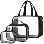 Black PVC Transparent Waterproof Makeup Bag