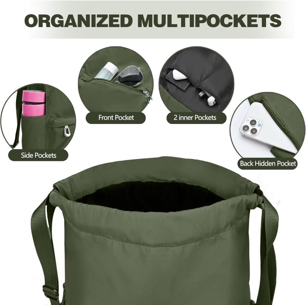 Waterproof Oxford Sports Backpack with Compartments Dark_Green_005