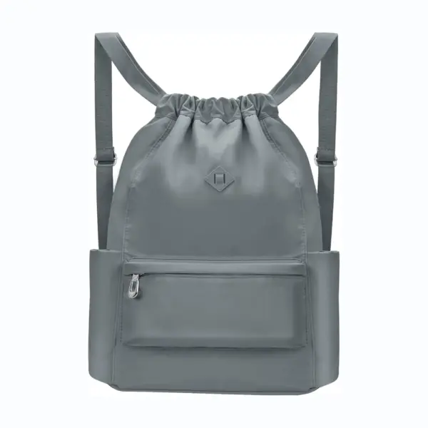 Grey Waterproof Oxford Sports Backpack with Compartments