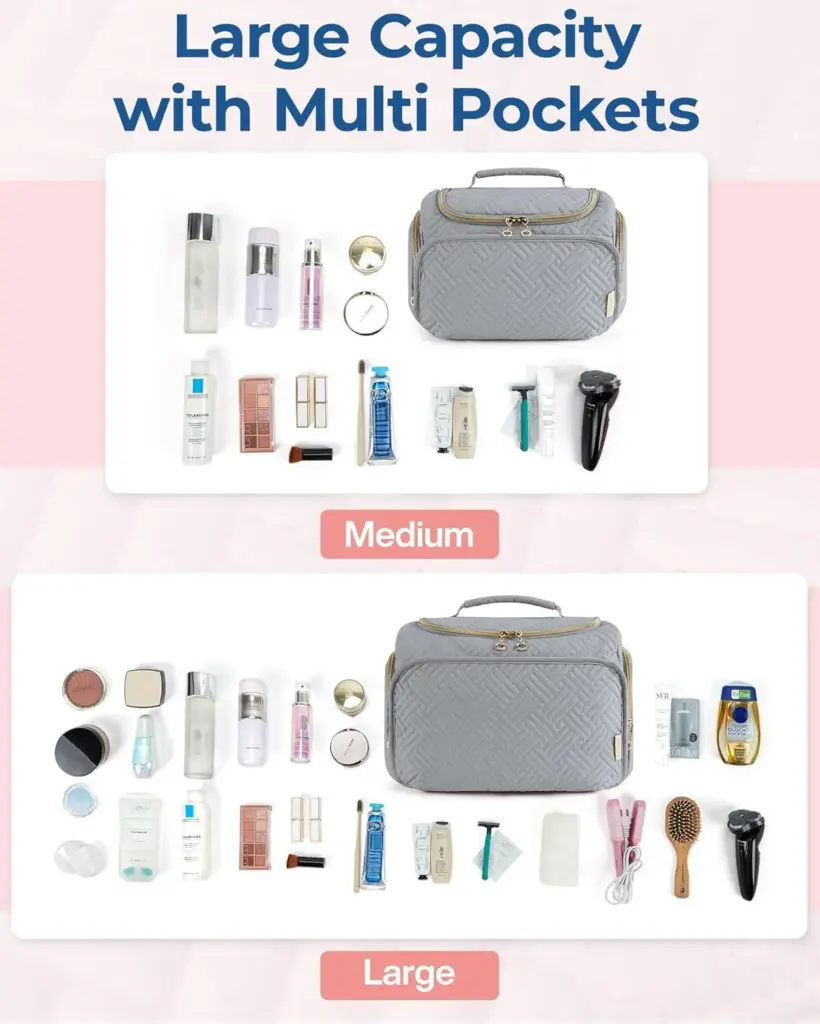 Grey Cosmetic Makeup Bags 