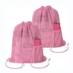 Pink Portable Mesh Drawstring Backpack