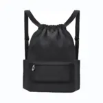 Black Waterproof Oxford Sports Backpack with Compartments