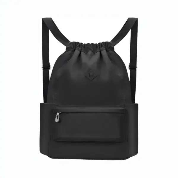 Black Waterproof Oxford Sports Backpack with Compartments