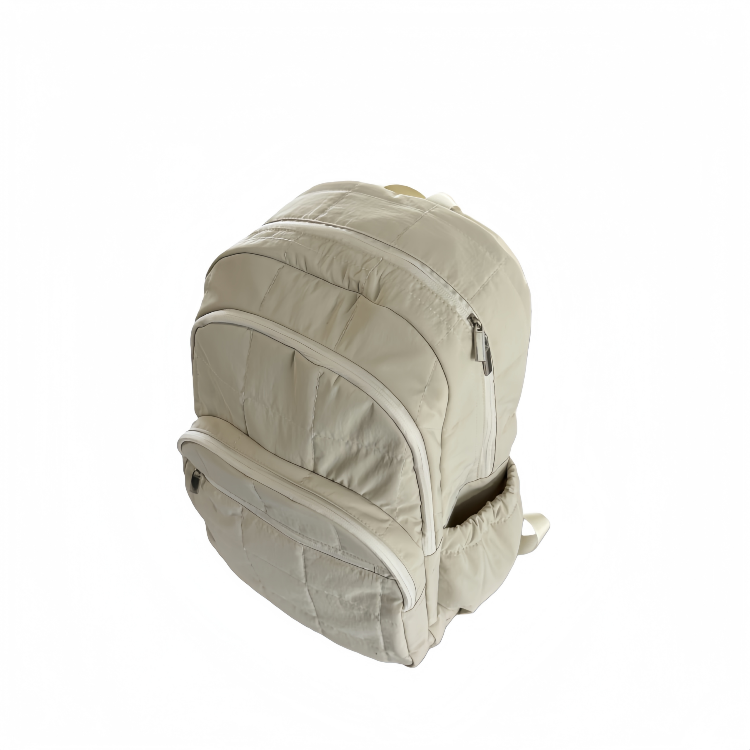 Beige vattert lett pendlerryggsekk-05