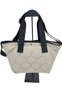 Egendefinert vattert veske med polstret stoff og båndhåndtak for daglig bruk