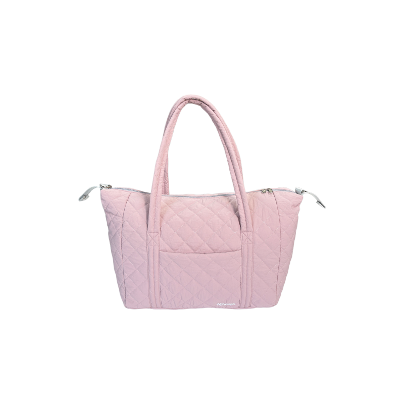 pink quilted travel bag